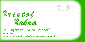 kristof makra business card